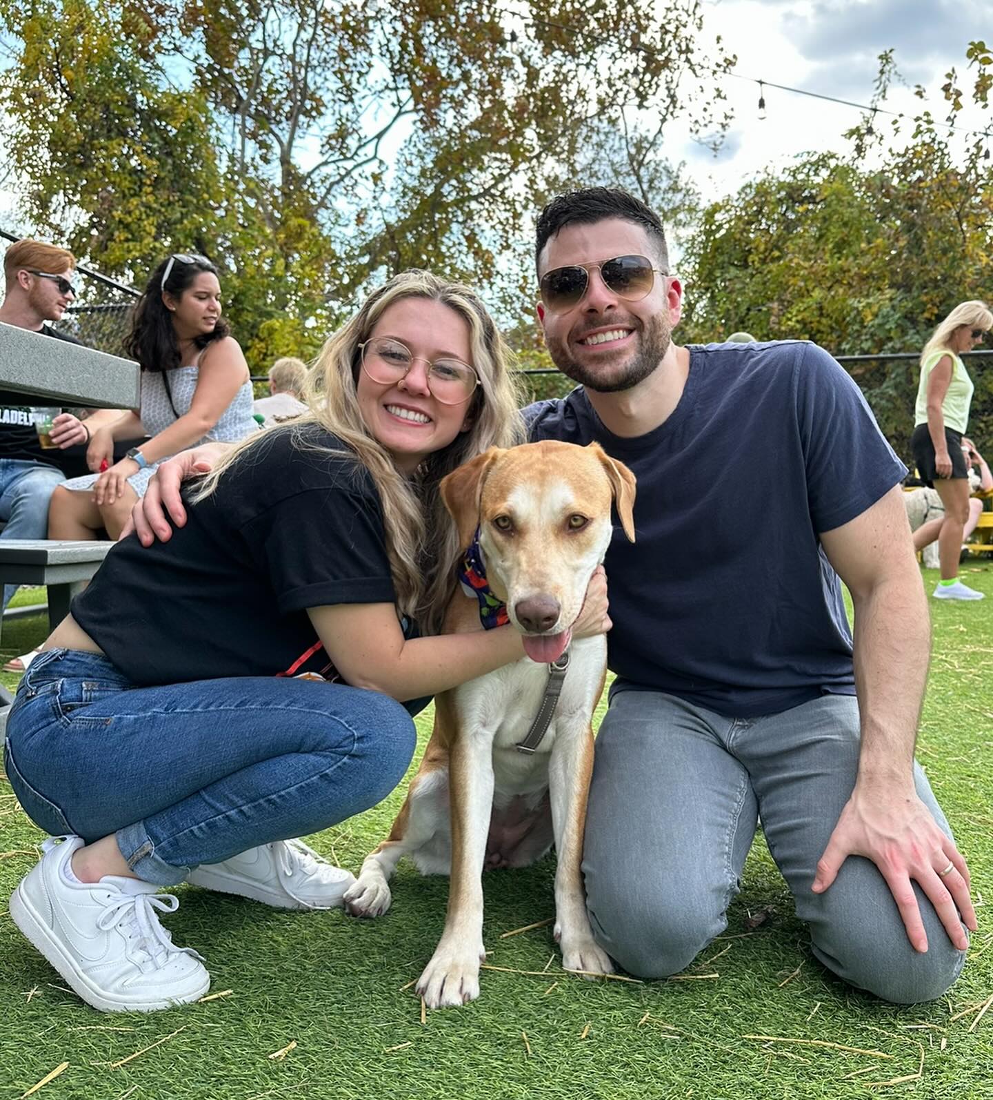 Bark Launch founder with his wife and rescue dog Zeppoli